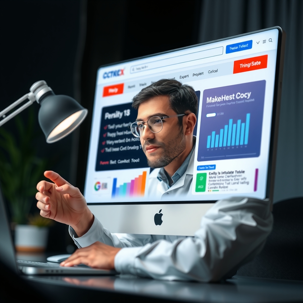 Một chuyên gia đang tối ưu SEO và UX/UI cho website 